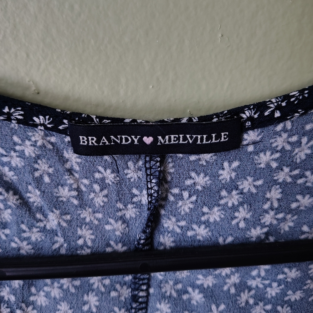 Brandy Melville S/M Blue Daisy Print Robbie Wrap Dress Made In Italy - Picture 13 of 14